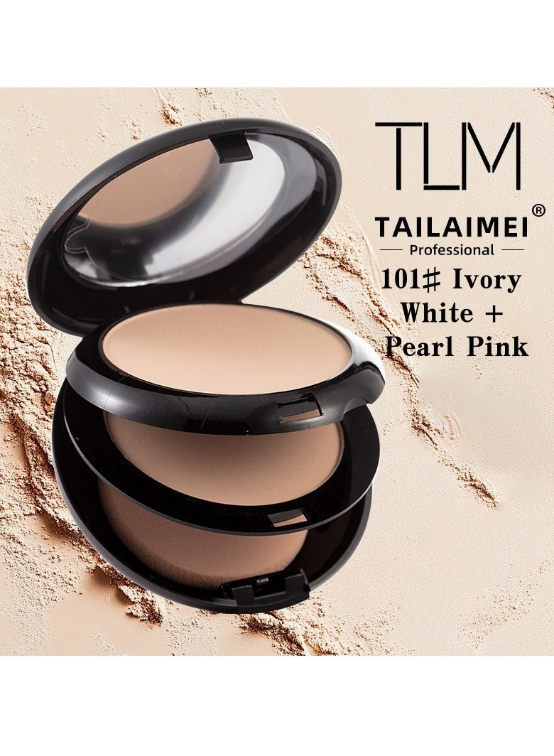 تايلامي بودرة أساس TLM Starlight Soft Matte ثنائية الطبقات - بتركيبة لؤلؤية ناعمة، مقاومة للماء، تتحكم في إفراز الزيوت لمدة 12 ساعة، وأداة سهلة الاستخدام لتعديل المكياج. - Image 1